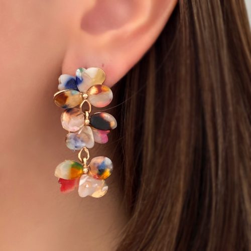 گوشواره گلبرگی رنگارنگ