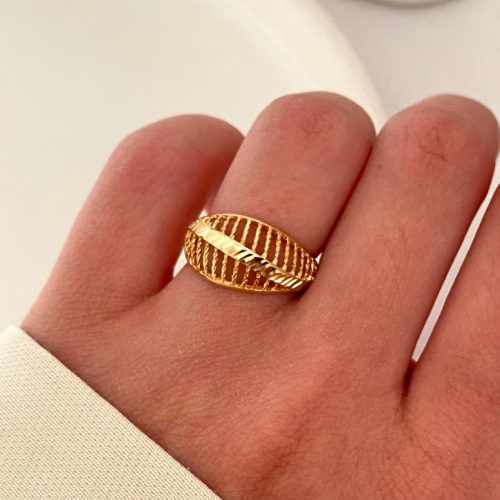 انگشتر طلایی طرح برگ