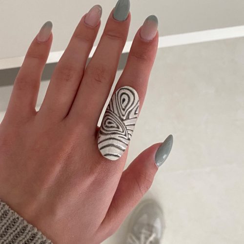 انگشتر ورشو نقره ای طرح سپر فری سایز