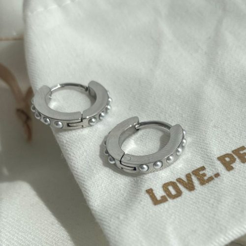 گوشواره استیل حلقه ای نقره ای