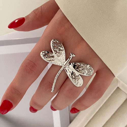 انگشتر نقره ای شاپرک استیل فری سایز