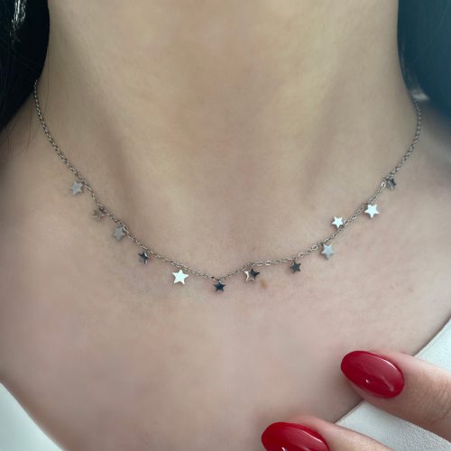 گردنبند ستاره ای نقره ای استیل