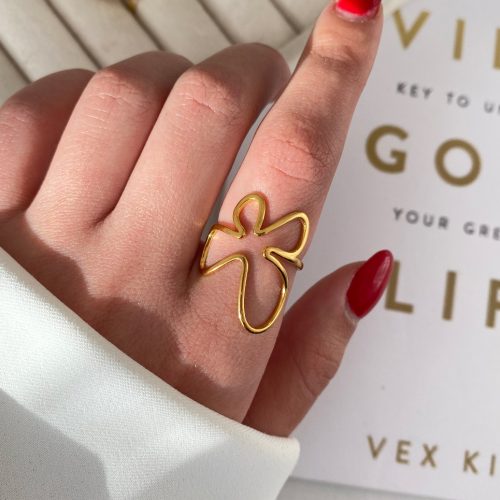 انگشتر پروانه طلایی استیل