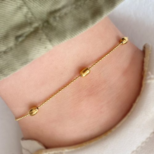 پابند مهره طلایی ساده