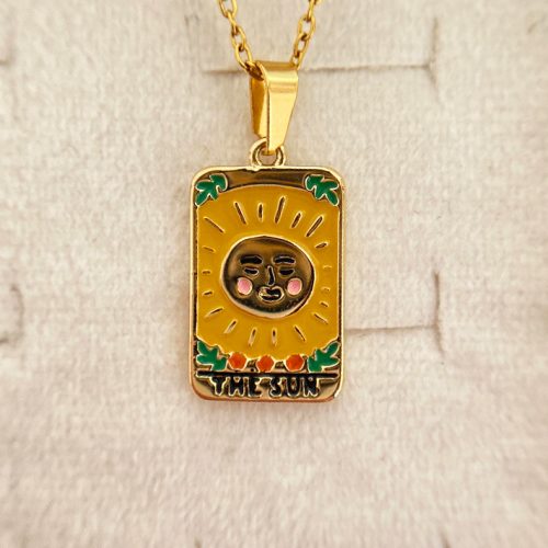 گردنبند خورشید لپ گلی طلایی