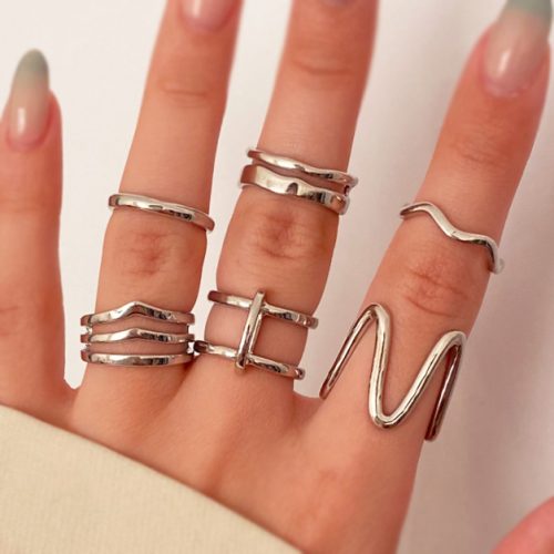 انگشتر پک شش تایی نقره ای