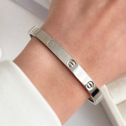 دستبند نقره ای کارتیه استیل