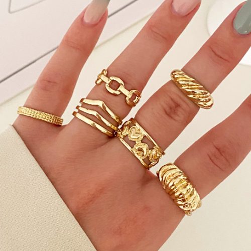 پک انگشتر شش تایی طلایی اقتصادی