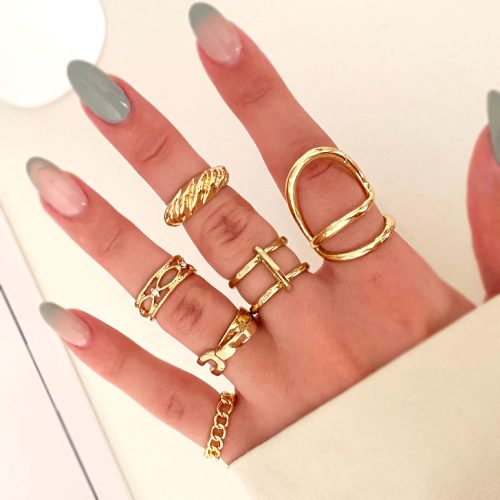 پک انگشتر طلایی شش تایی