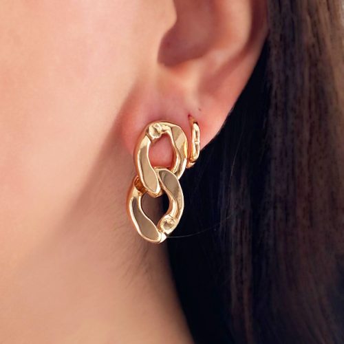 گوشواره طلایی زنجیری