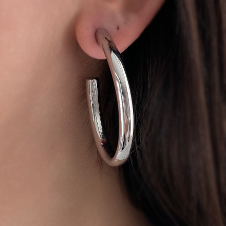 گوشواره نقره ای دایره ناکامل