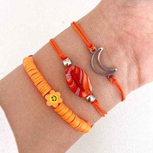 دستبند نارنجی پک سه تایی تابستانی