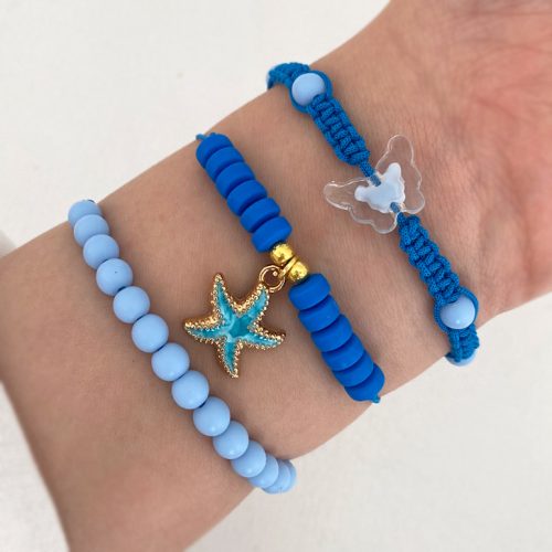 دستبند پک سه تایی آبی تابستانی