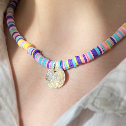 گردنبند تابستانی رنگی صدفی