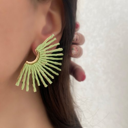 گوشواره حصیری سبز تابستانی