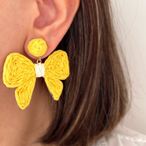 گوشواره حصیری پروانه زرد