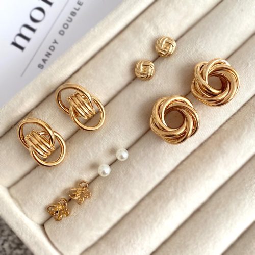 گوشواره طلایی پک پنج تایی