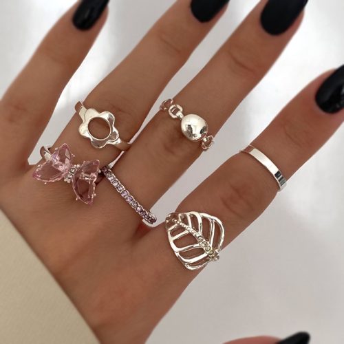 انگشتر آب نقره پک شش تایی بهار