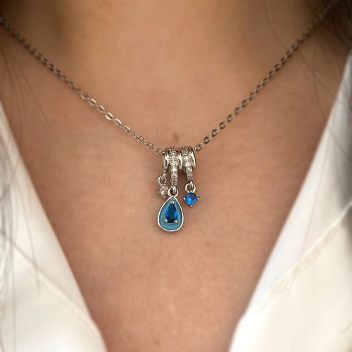 گردنبند قطره ی آبی چارم استیل