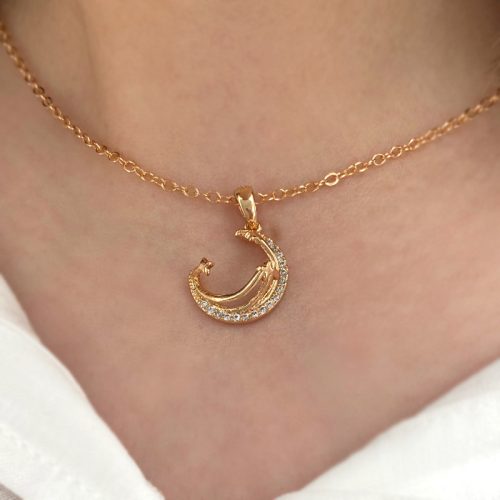 گردنبند ماه و ستاره نگینی