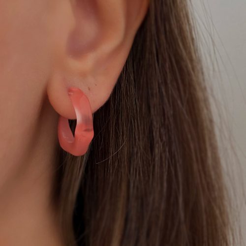 گوشواره ساده قرمز پاستیلی