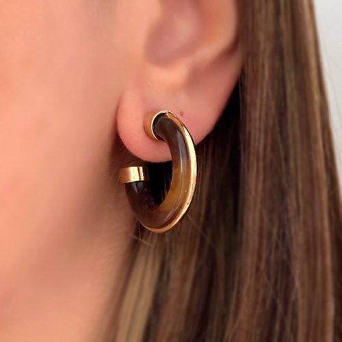 گوشواره سنگ قهوه ای