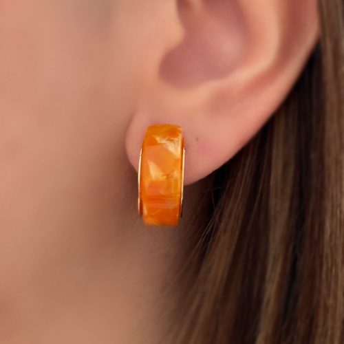 گوشواره سنگی نارنجی سرامیکی