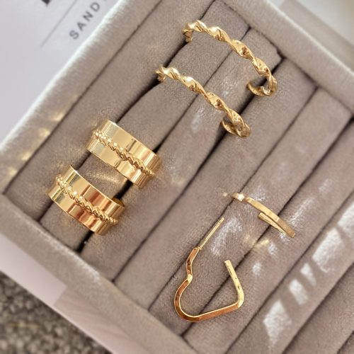 گوشواره طلایی پک سه تایی