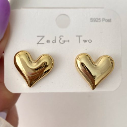 گوشواره قلب طلایی ساده