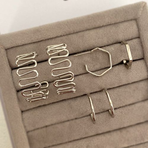 گوشواره پک سه تایی نقره ای مراقبتی