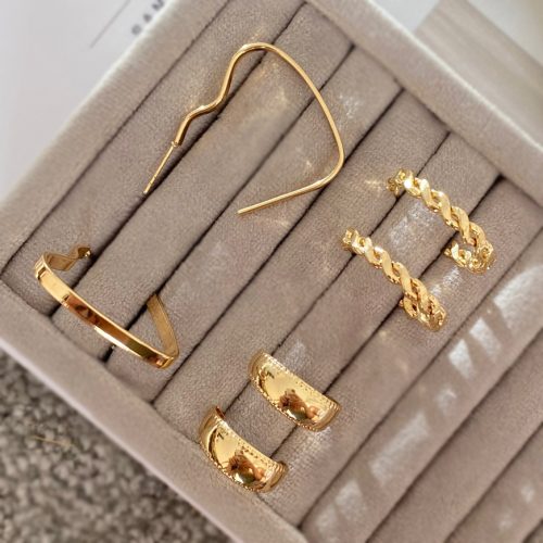 گوشواره پک طلایی سه تایی