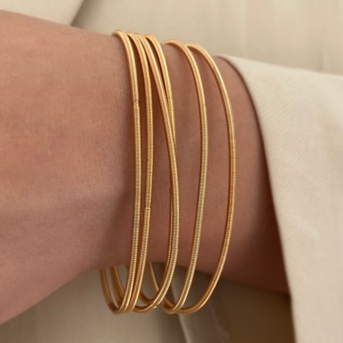 دستبند فنری طلایی فری سایز