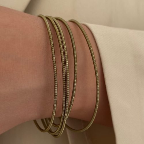 دستبند فنری یشمی فری سایز