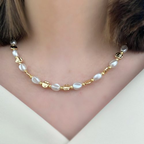 گردنبند مرواریدی طلایی