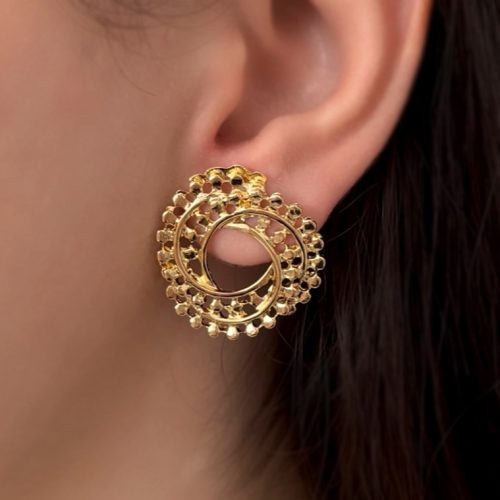 گوشواره مارپیچ طلایی دایره ای