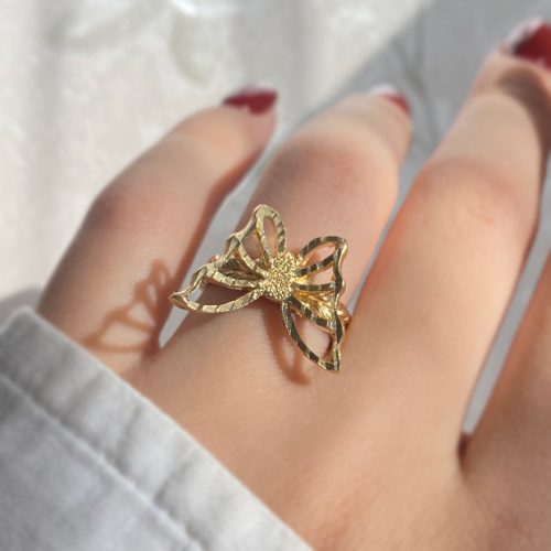 انگشتر طلایی طرح پروانه طلاروس