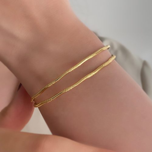 دستبند دولاین طلایی فری سایز