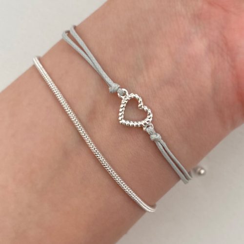 دستبند پک دو تایی نقره ای