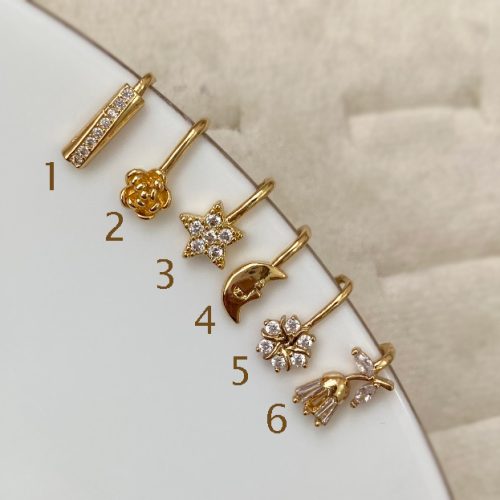 پیرسینگ های فیک طلایی نگینی مینیمال