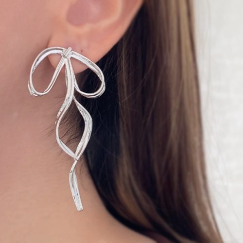 گوشواره پاپیون نقره ای