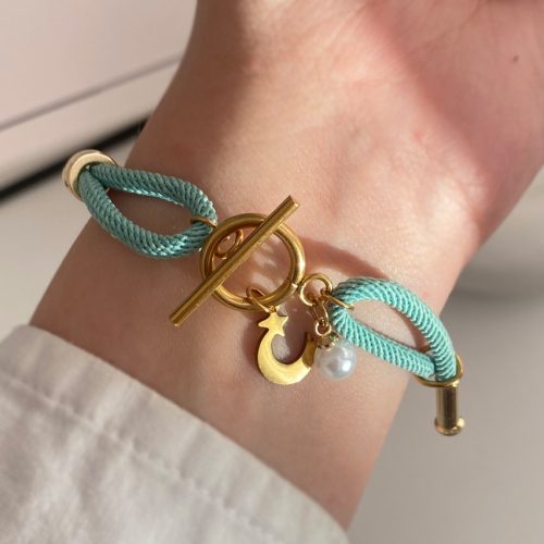 دستبند آبی طلایی طرح آسمان